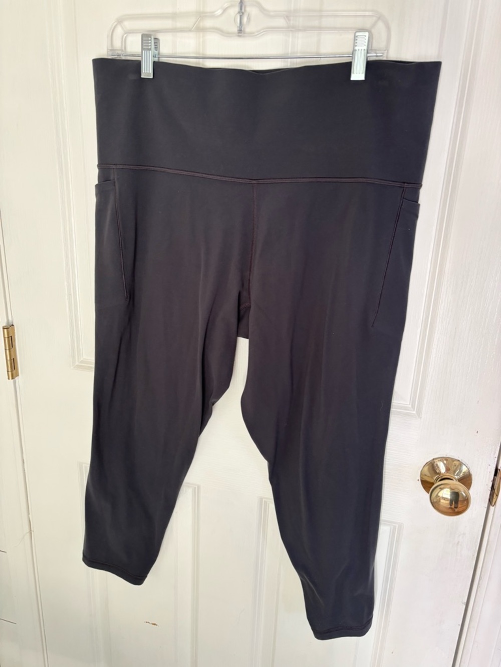 Athleta 2X High Rise Leggings grey/black Yoga Gym Workout Plus Size Activewear